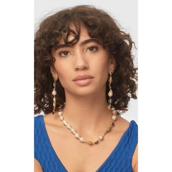 Lele Sadoughi Gold La Mer Linear Earrings - Picture 7 of 7